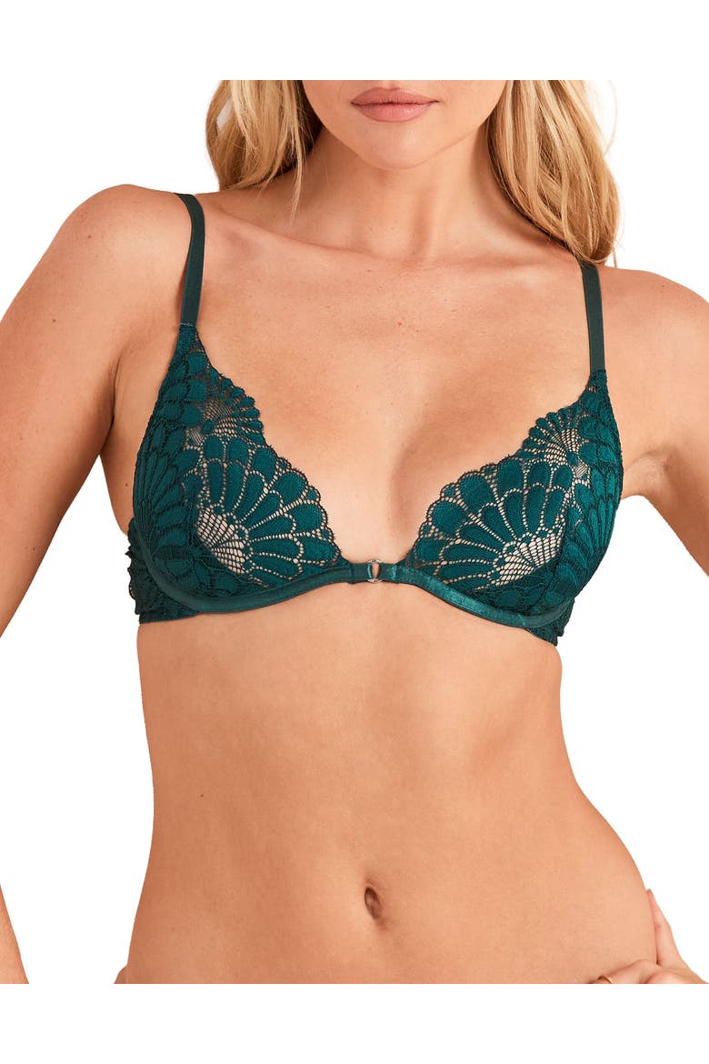 Whitley Unlined Plunge Bra, Main, color, Dark green