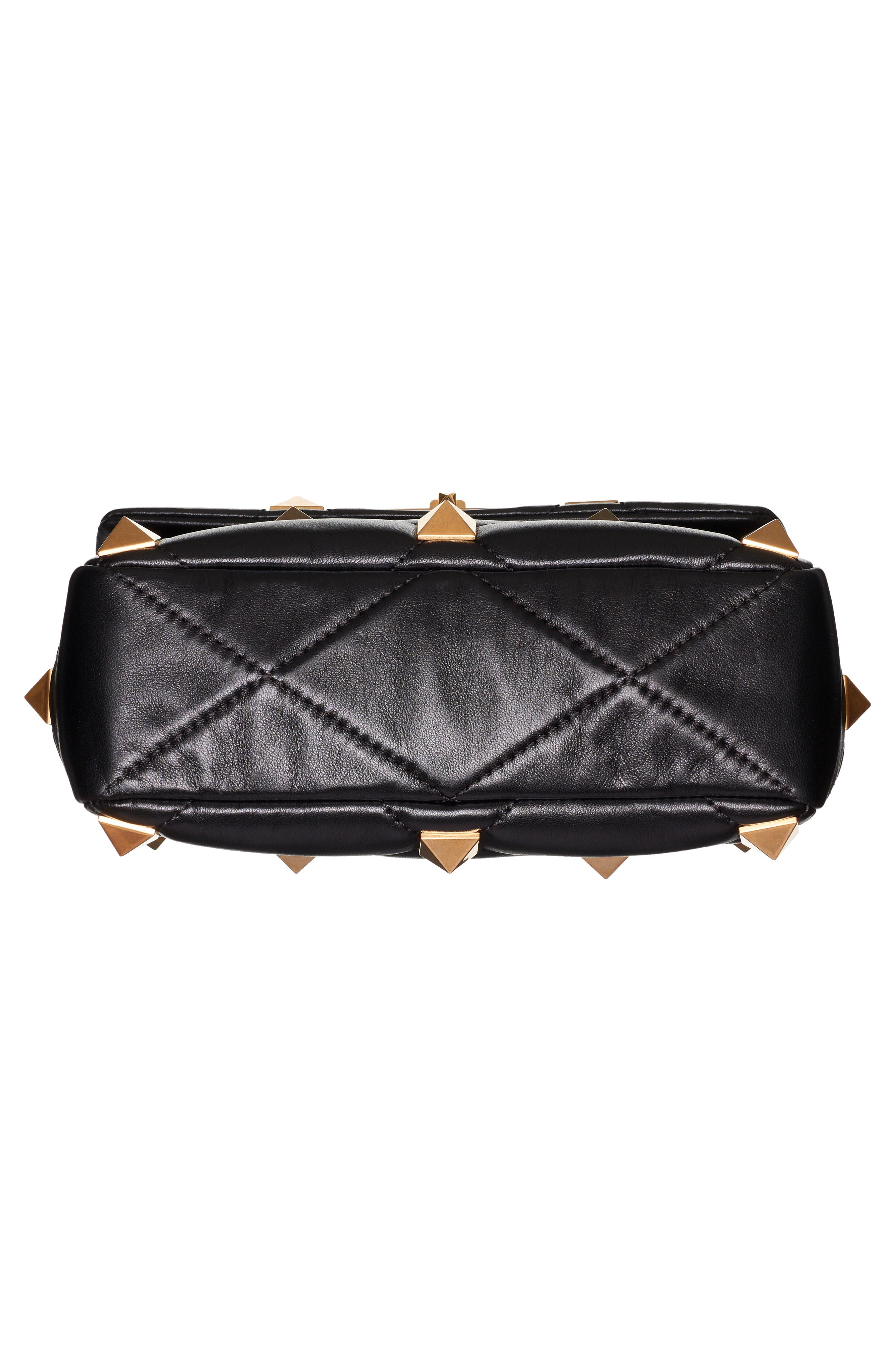 Valentino Garavani Medium Roman Stud Matelassé Leather Shoulder Bag, Alternate, color, 