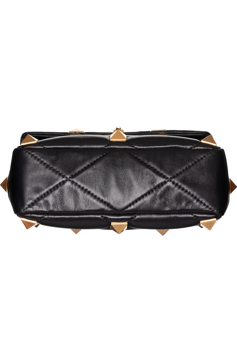 Valentino Garavani Medium Roman Stud Matelassé Leather Shoulder Bag, Alternate, color,