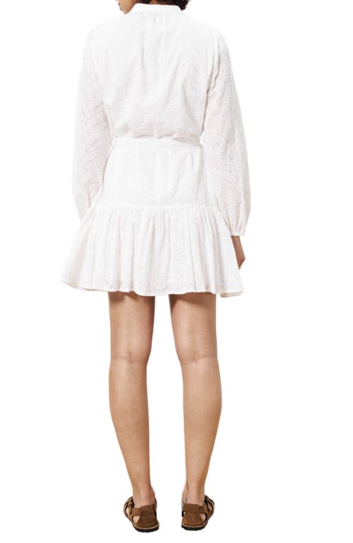 Frnch Macaire Long Sleeve Cotton Eyelet Dress In White