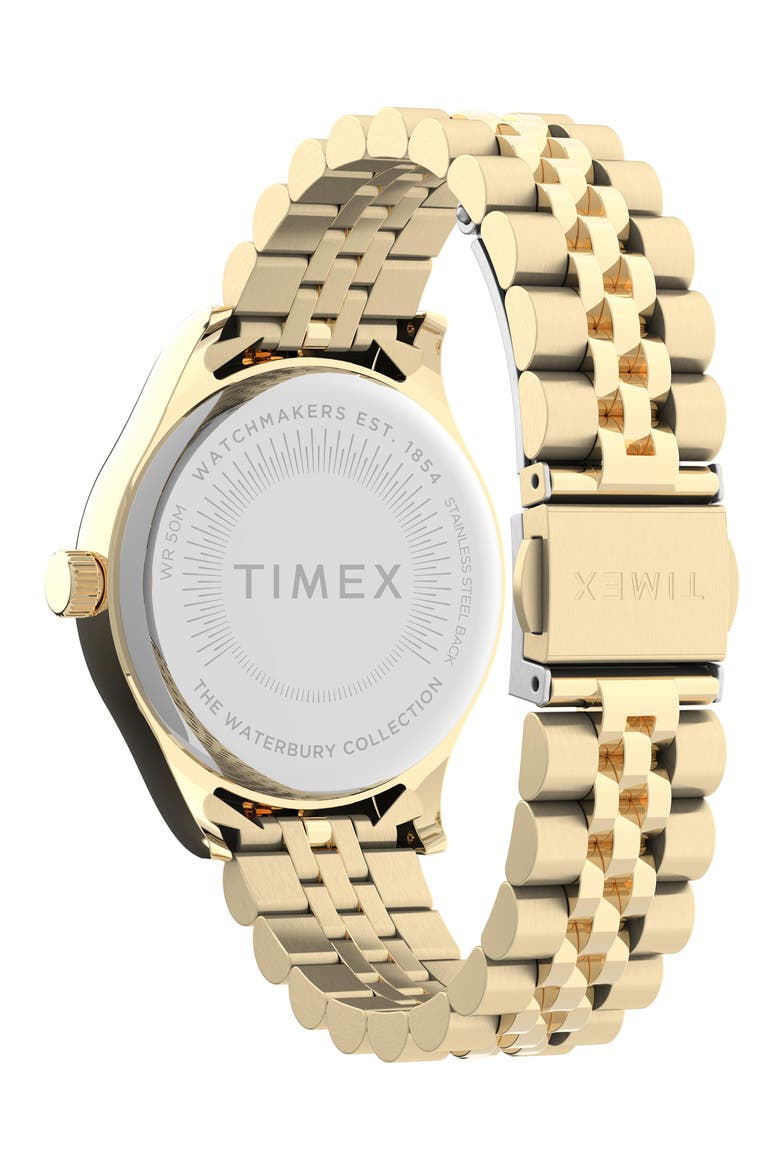 Waterbury INDIGLO Heart Bracelet Watch, 34mm, Alternate, color, GOLD/ CREAM/ GOLD