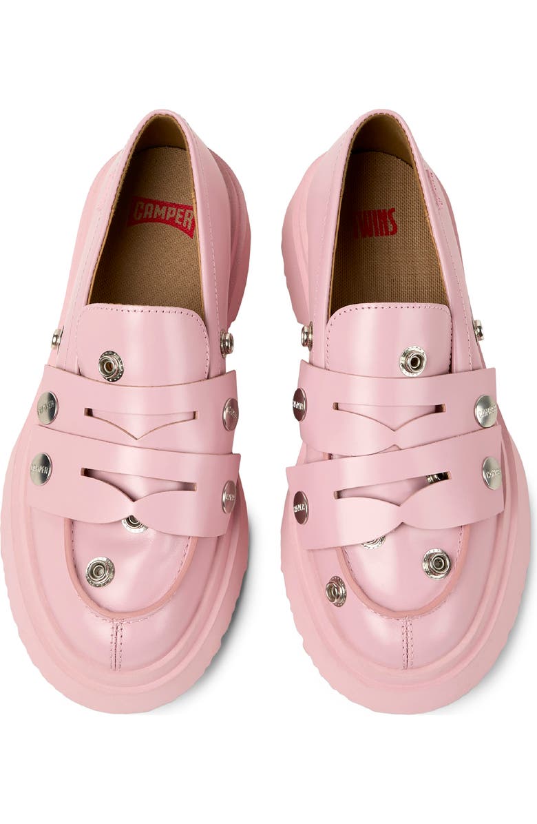 Camper Walden Stud Double Penny Loafer, Alternate, color, Medium Pink