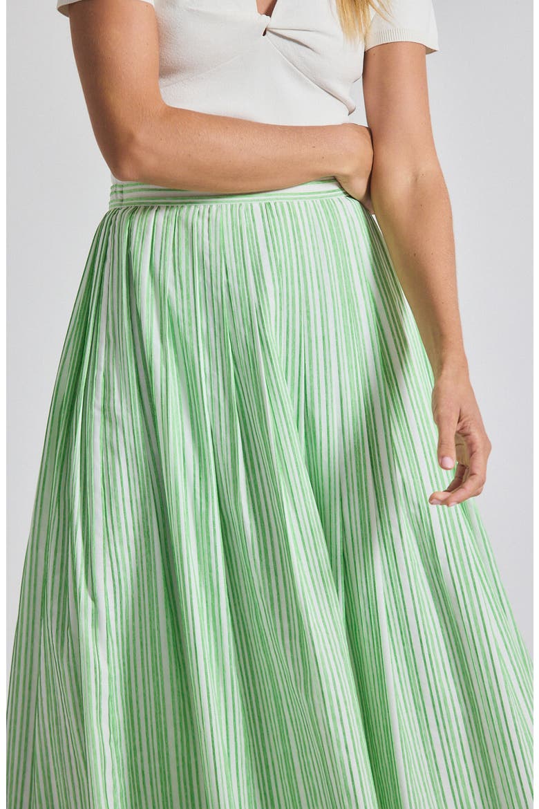 Alexia Shirting Stripe Pintuck Pleat Shirt, Alternate, color, KELLY GREEN/ WHITE