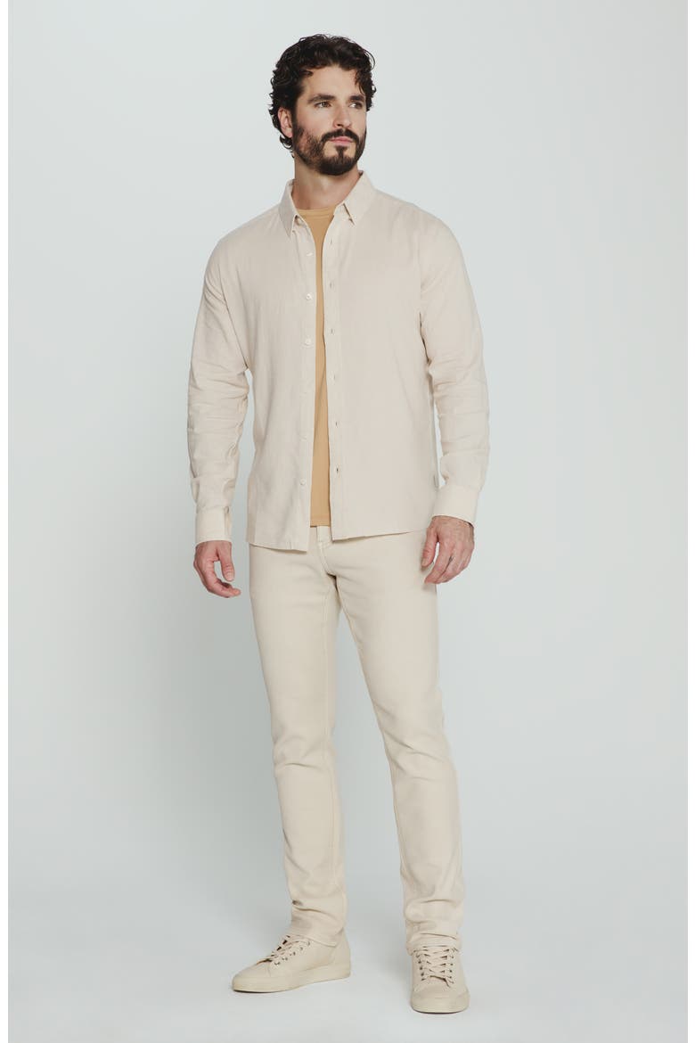 Oasis Linen Blend Button-Up Shirt, Alternate, color, SAND