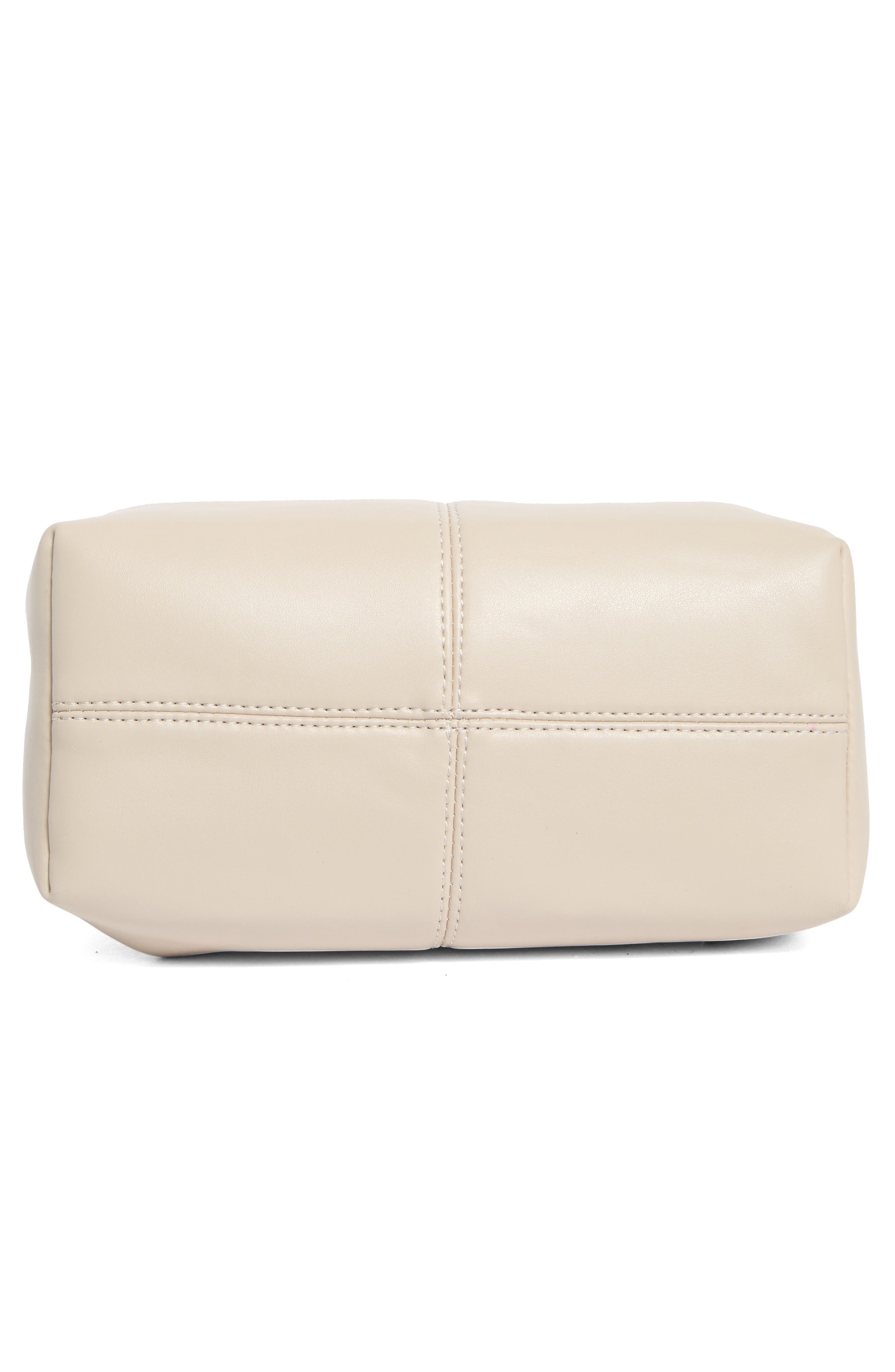 Mini Pleated Top Handle Satchel, Alternate, color, ALMOND