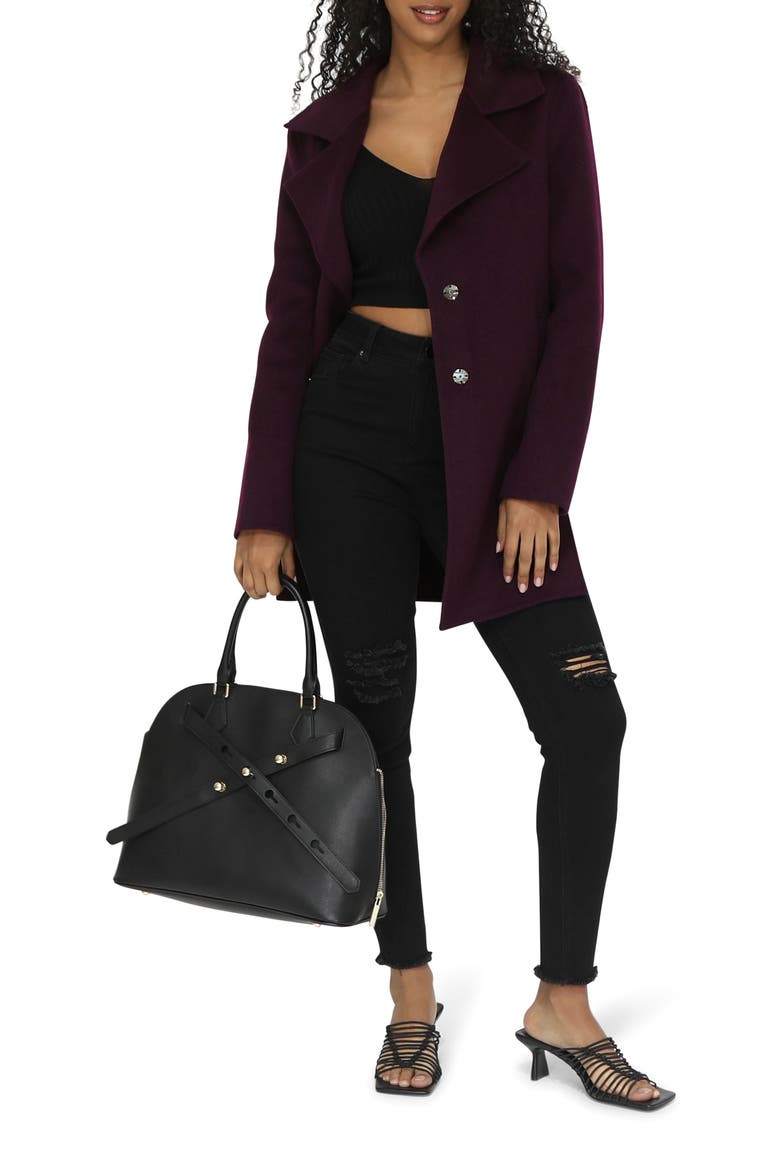 Oversize Wool Blend Coat, Alternate, color, DEEP PLUM