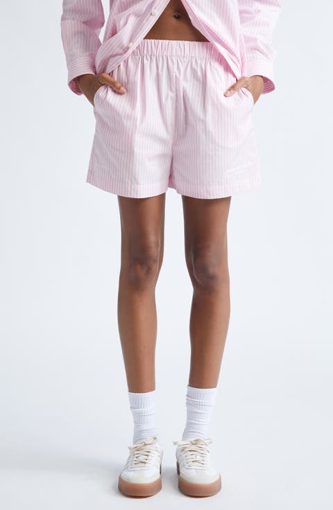 Eden Script Stripe Cotton Poplin Shorts