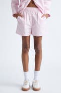 Sporty & Rich Eden Script Stripe Cotton Poplin Shorts