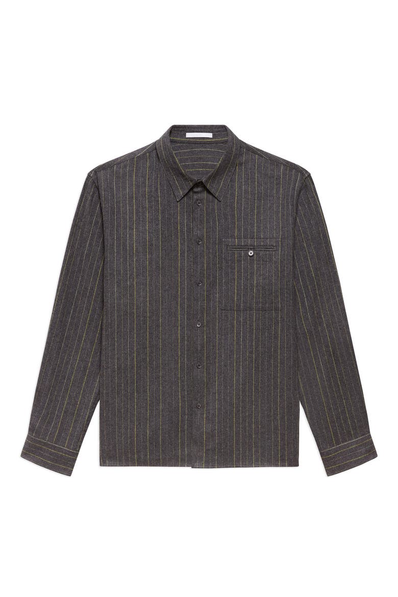 Relaxed Long Sleeve Button Up Shirt, Alternate, color, GREY MELANGE MULTI