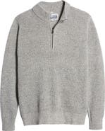 Schott NYC Half Zip Rib Wool Blend Sweater