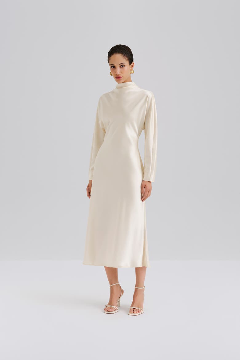 Zora Long Sleeve Midi Dress, Main, color, Vanilla
