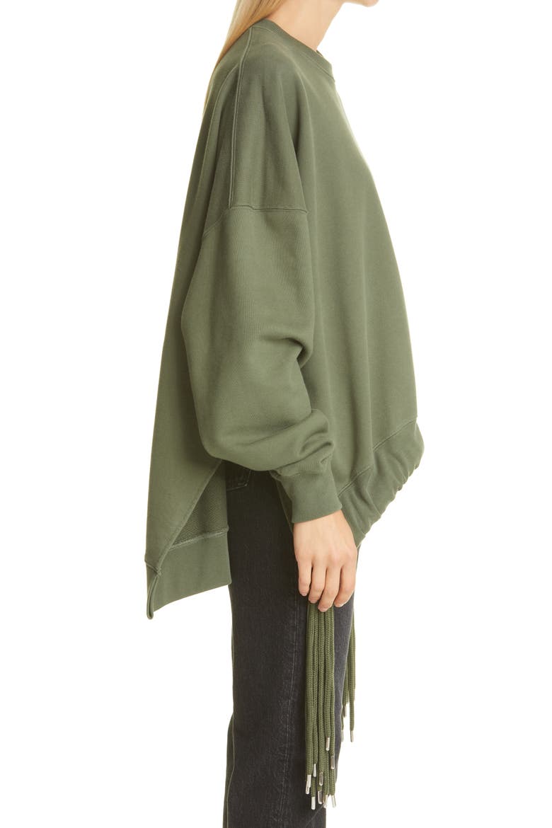 Multicord Logo Cotton Sweatshirt, Alternate, color, GREEN MILITA
