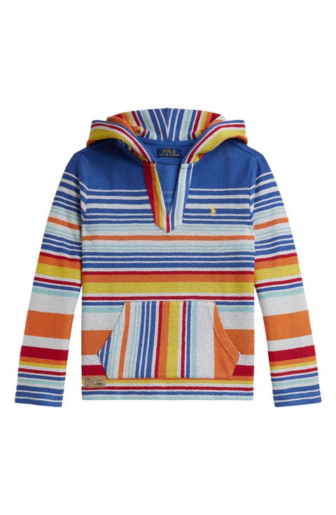 Kids' Stripe Cotton French Terry Hoodie (Big Kid)