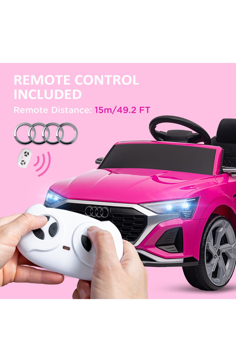 Qaba Audi Q8 e-tron Sportback 12V Kids Ride on Car with Remote, 4 Spring Suspension Wheels, Alternate, color, Pink