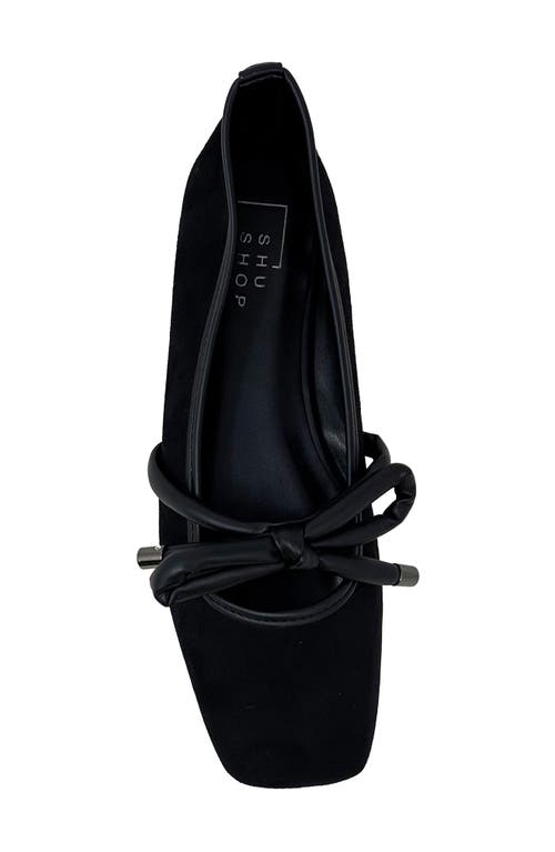 Shushop Adriana Square Toe Ballet Flat In Black
