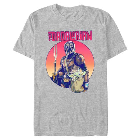 Men's Star Wars The Mandalorian The Dadalorian and Grogu Portrait  Graphic T-Shirt