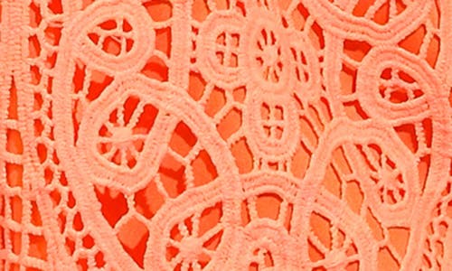 Flying Tomato Lace Overlay Halter Romper In Orange