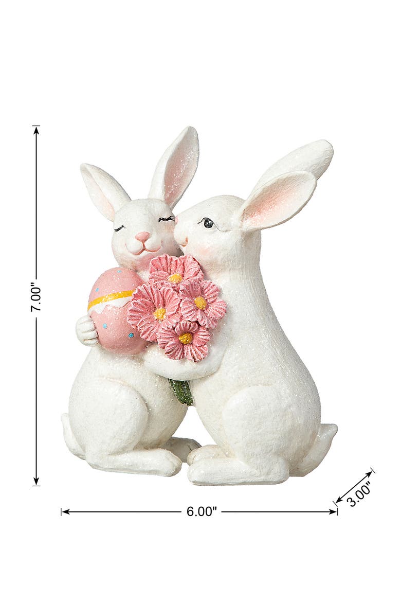 7"H Easter Loving Bunny Resin Table Decor, Alternate, color, White