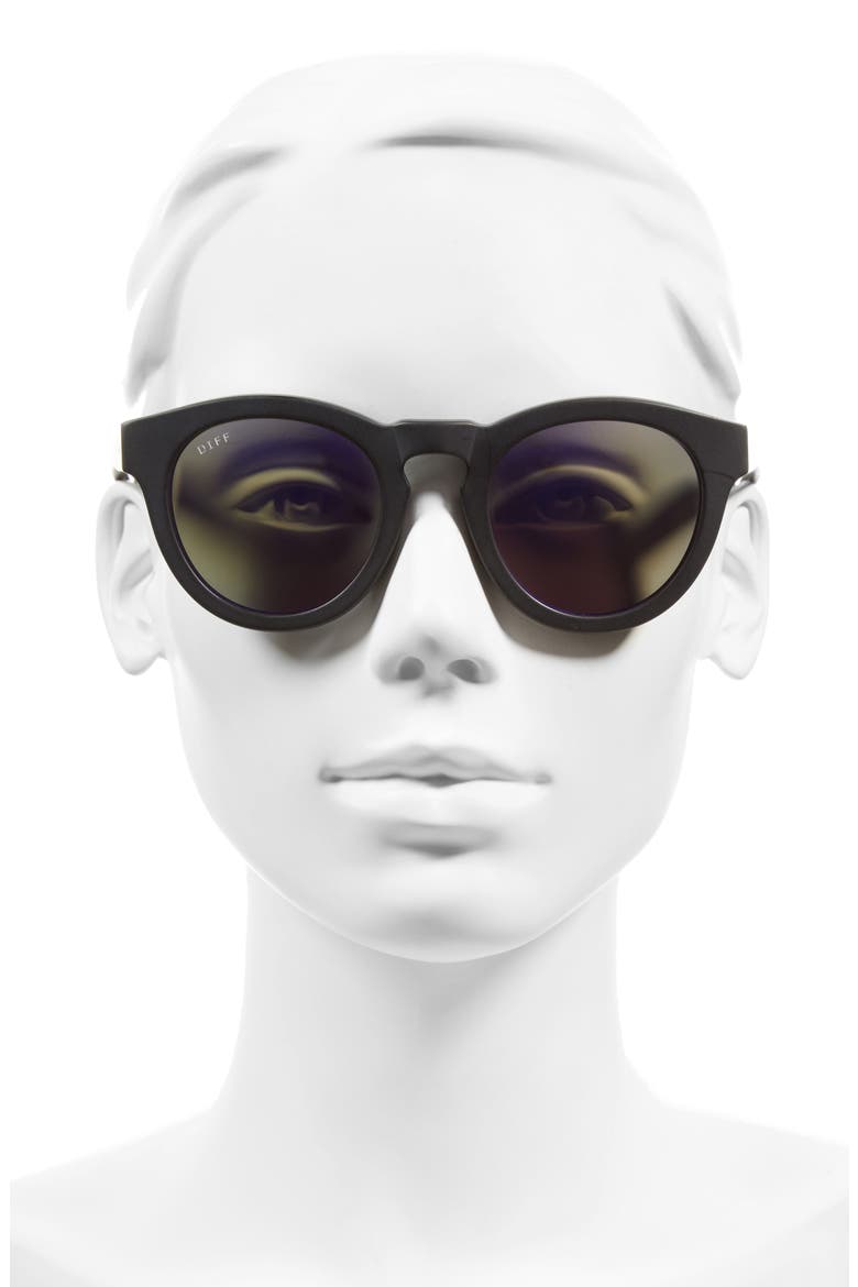 Dime II 48mm Retro Sunglasses, Alternate, color, MATTE BLACK/ PURPLE
