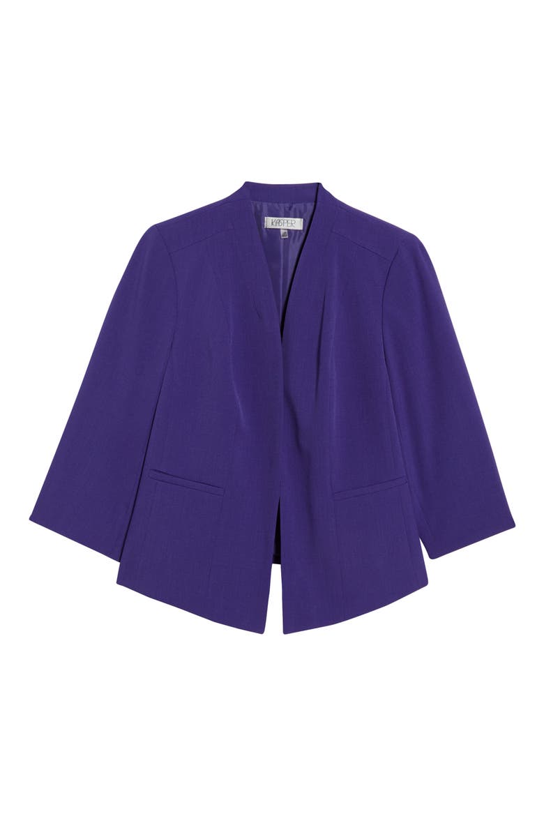Open Front Stretch Crepe Blazer, Alternate, color, REGAL PURPLE