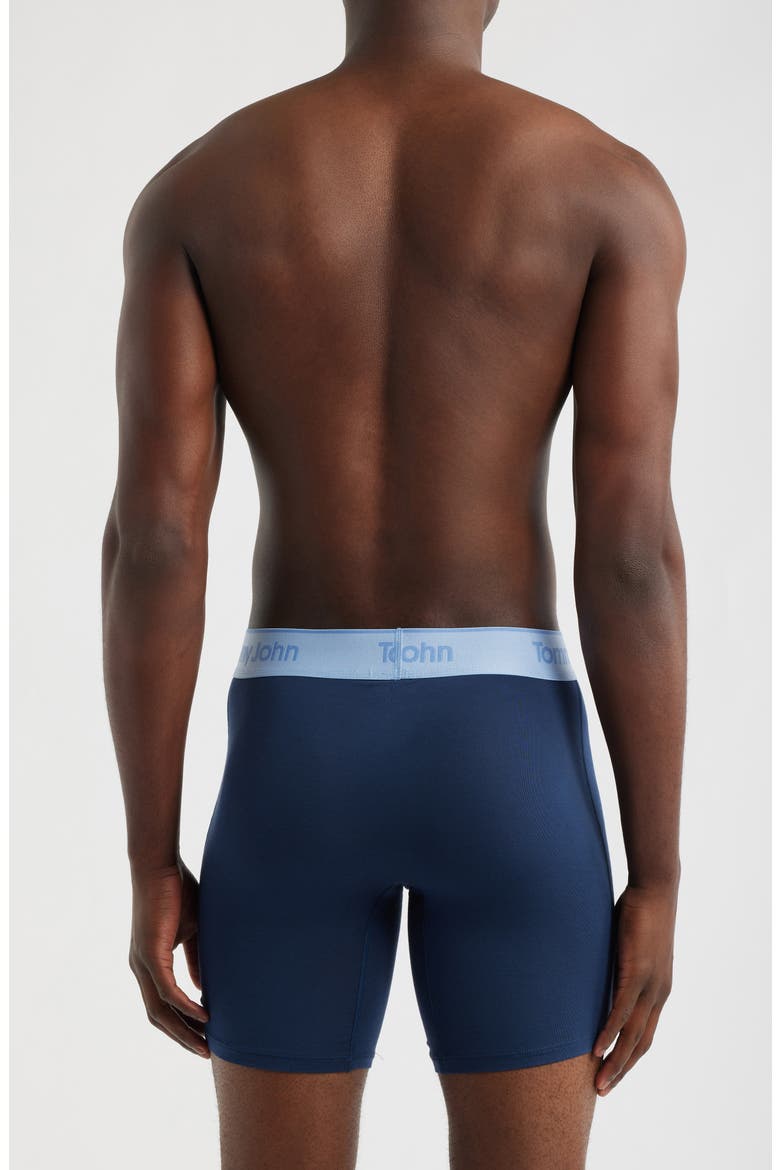 3-Pack Second Skin 6-Inch Stretch Modal Boxer Briefs, Alternate, color, DRESS BLUES DRESS BLUES