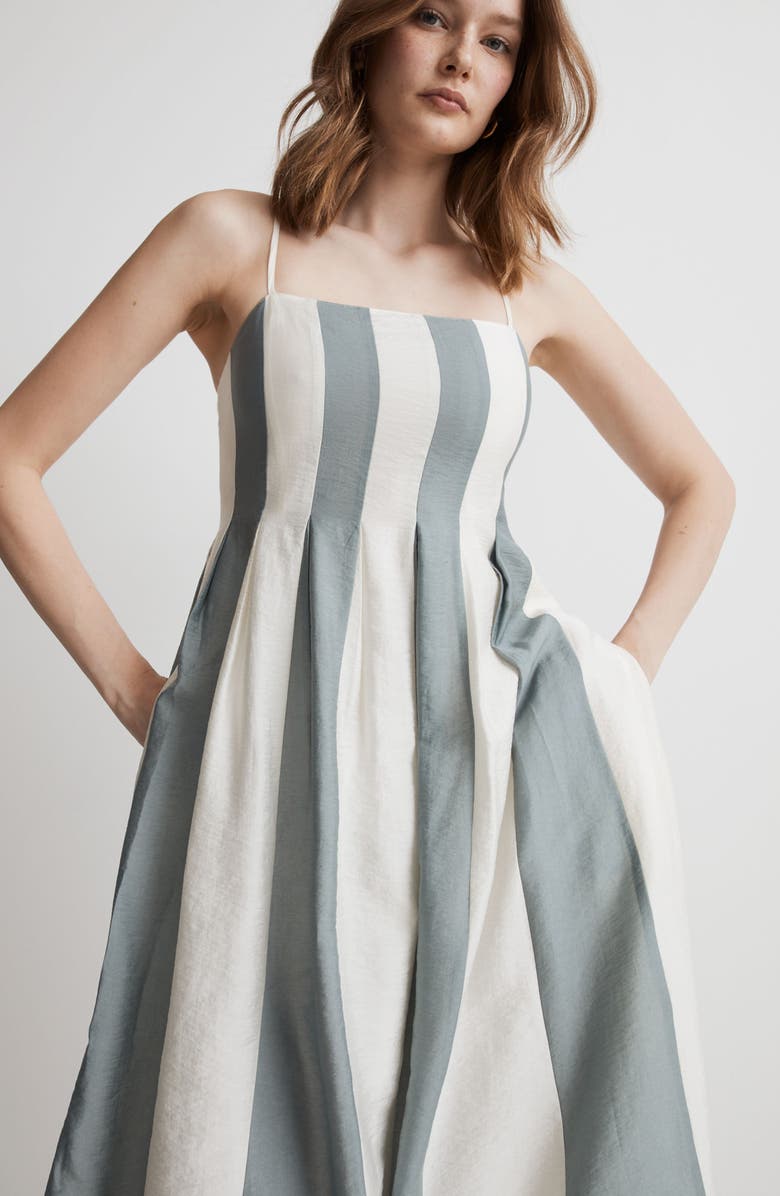 Madewell Pleated Midi Dress, Alternate, color,