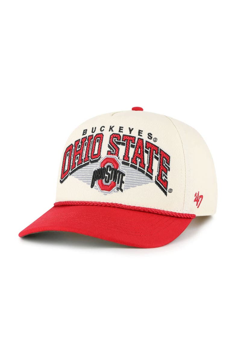 '47 Men's '47 Natural Ohio State Buckeyes Pomona Two-Tone Rope Hitch Adjustable Hat, Main, color, 