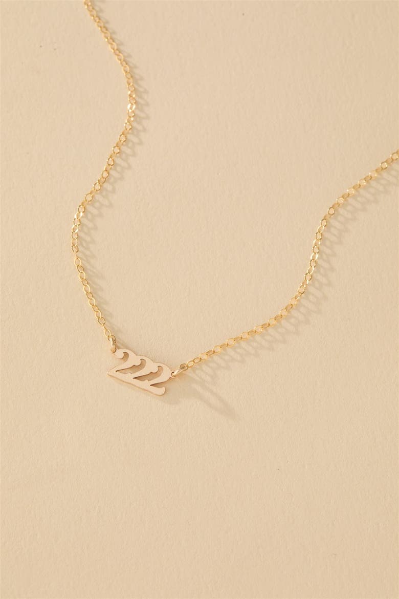Angel Numbers Necklace, Alternate, color, Gold / 777
