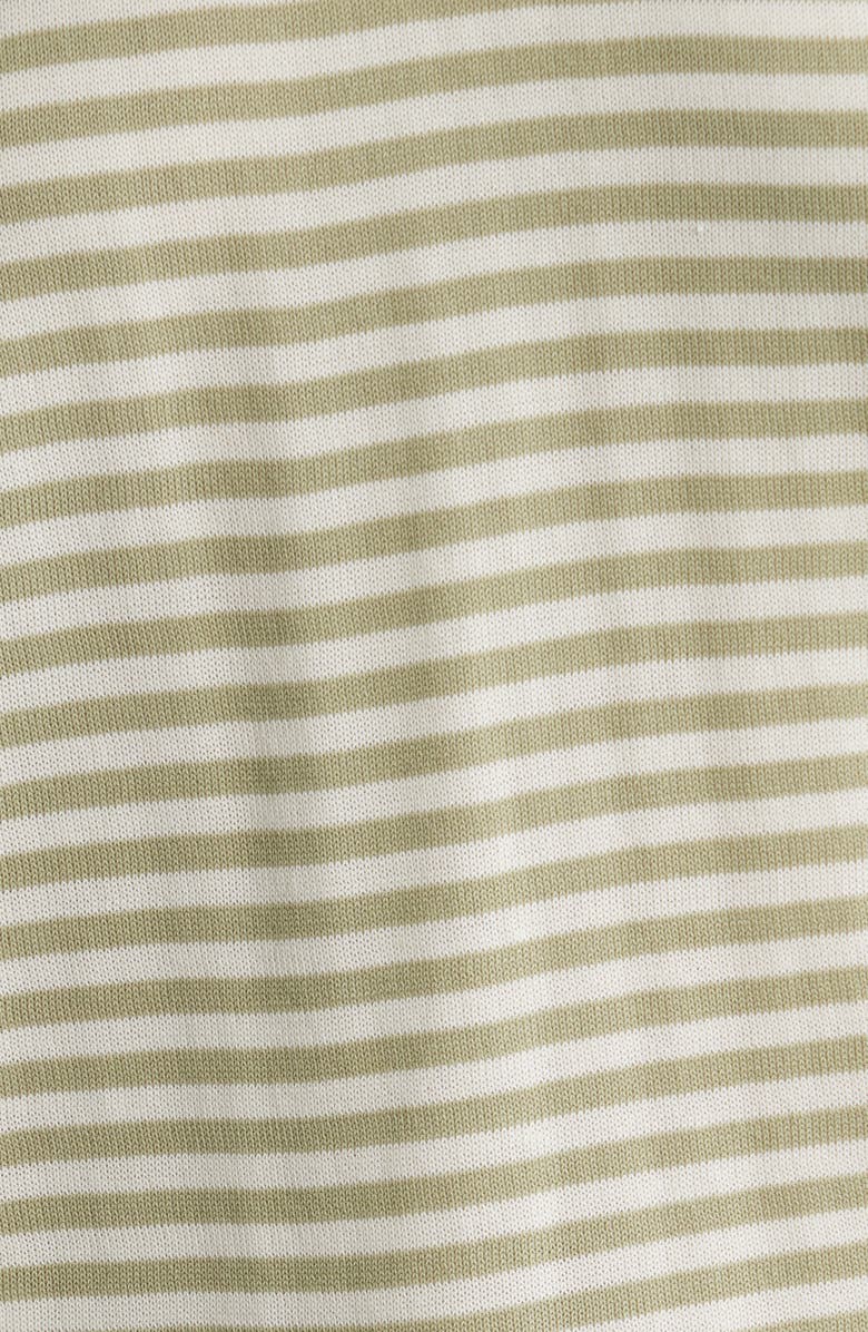 FRAME The Stripe Gather Crop Cotton & Modal Sweater, Alternate, color, Sage Multi