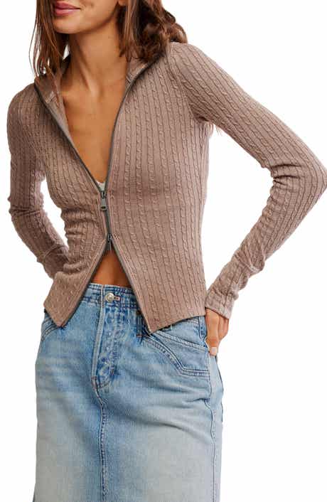 Free People Brunch GIrl Zip Cardigan