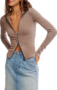 Free People Brunch GIrl Zip Cardigan