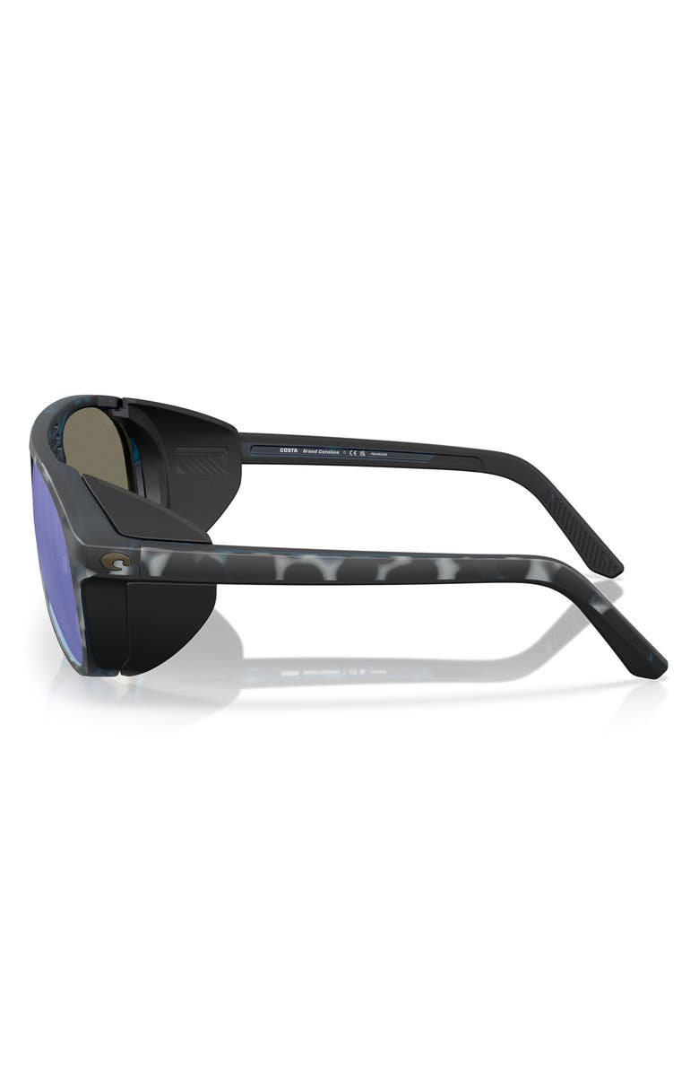 Costa Del Mar Grand Catalina 59mm Polarized Mirrored Aviator Sunglasses, Alternate, color, Deep Water Camo / Blue 580G
