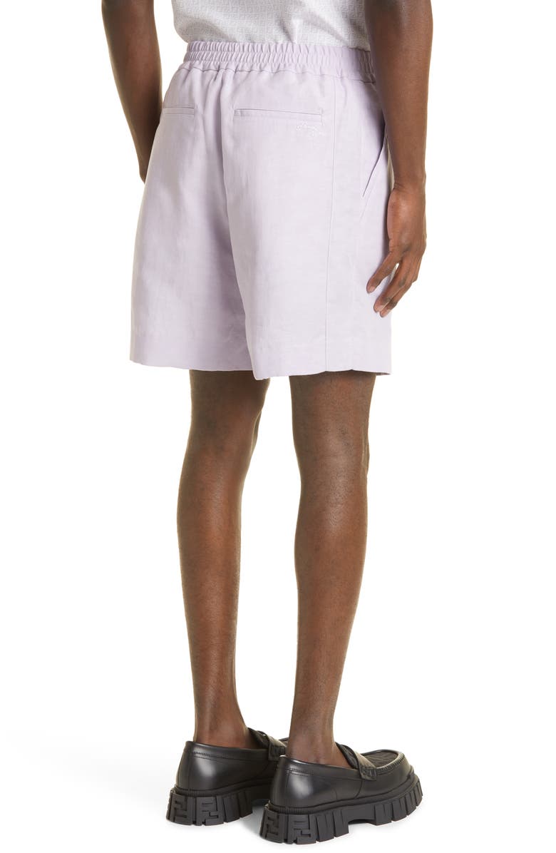 Fendi Linen Blend Shorts, Alternate, color, 