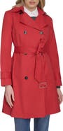 Cole Haan Signature Water Resistant Trench Coat with Removable Hood