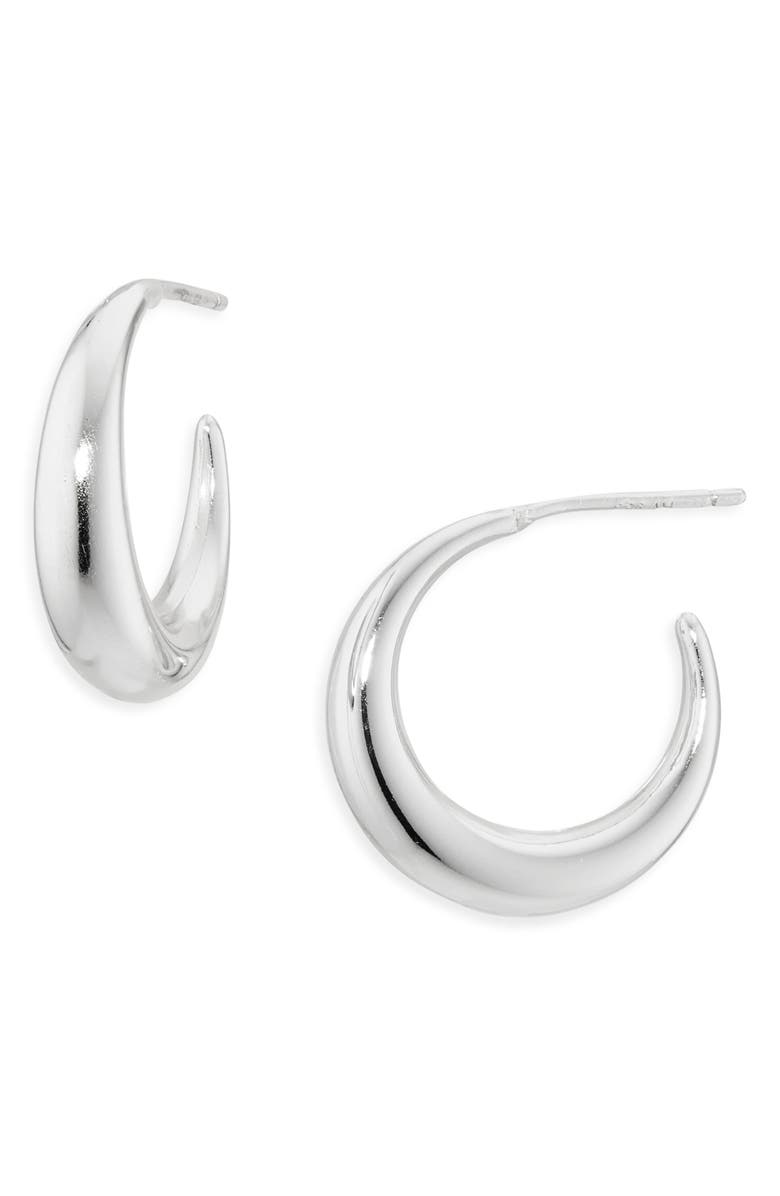 ARGENTO VIVO Tapered Hoop Earrings, Main, color, Silver