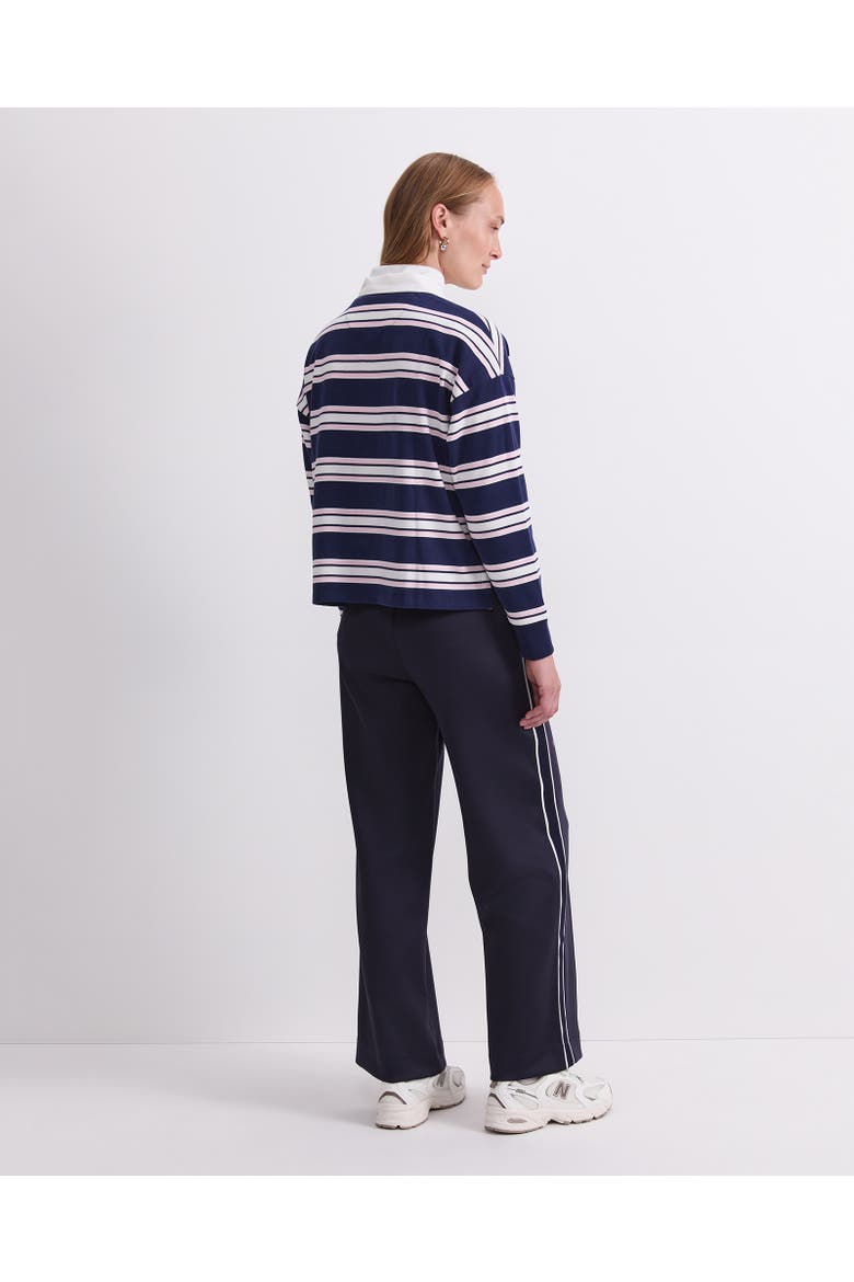 Kiaya Cropped Rugby Shirt, Alternate, color, Navy Multi