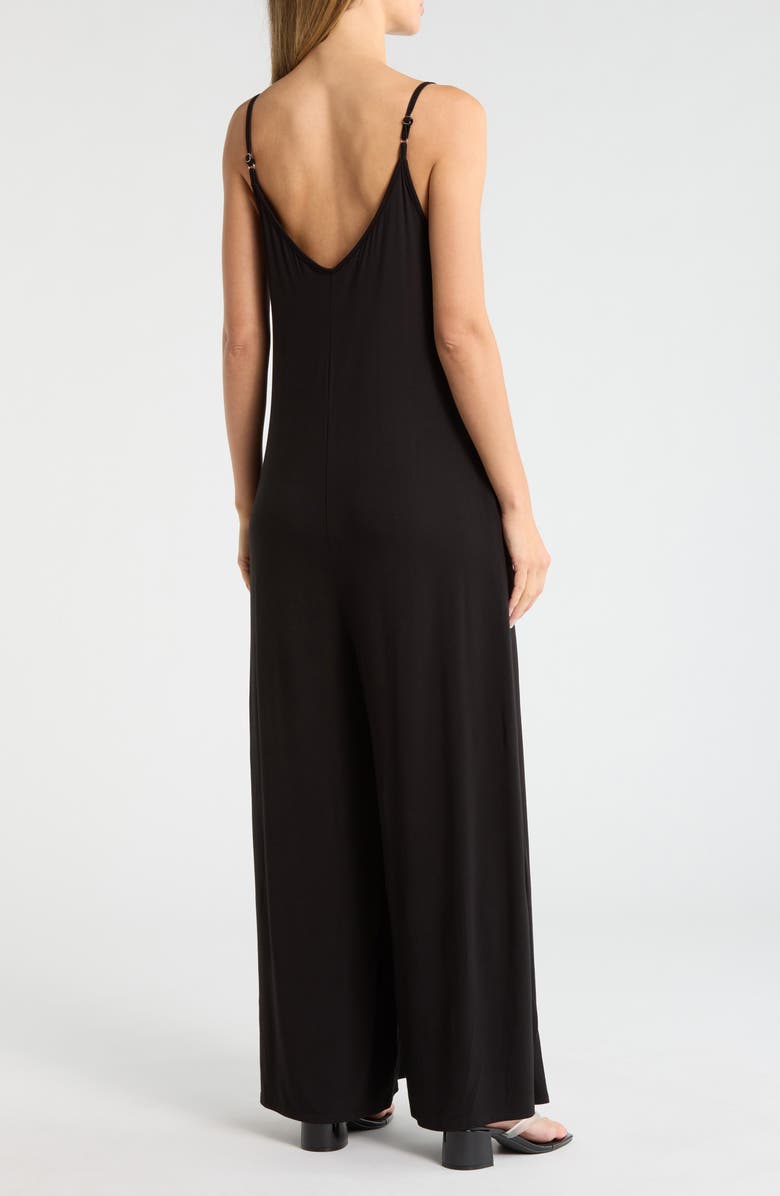 WEST K V-Neck Strappy Jumpsuit, Alternate, color, Black
