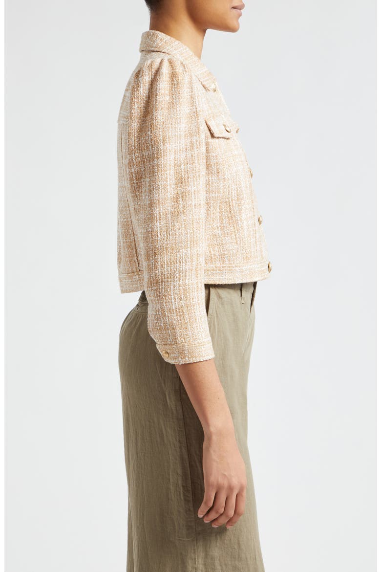 Kasey Tweed Crop Jacket, Alternate, color, BONE MULTI