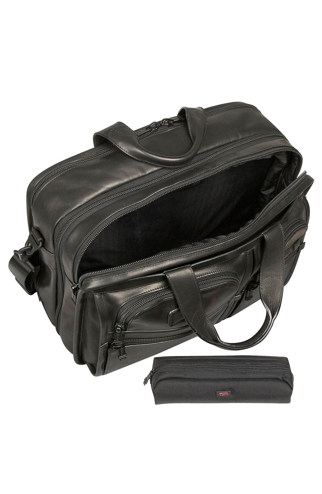 'Alpha - Large' Expandable Organizer Computer Briefcase, Alternate, color, BLACK