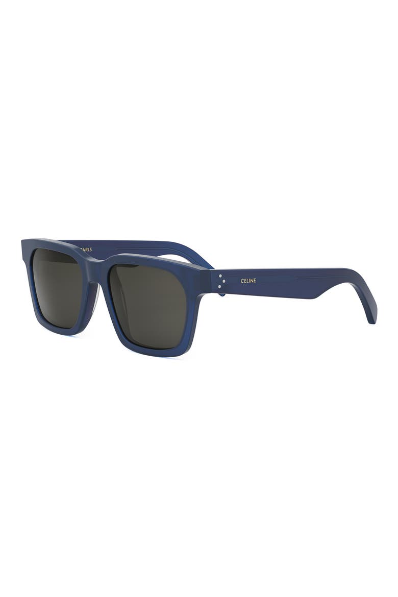 Bold 3 Dots 54mm Geometric Sunglasses, Alternate, color, BLUE / SMOKE