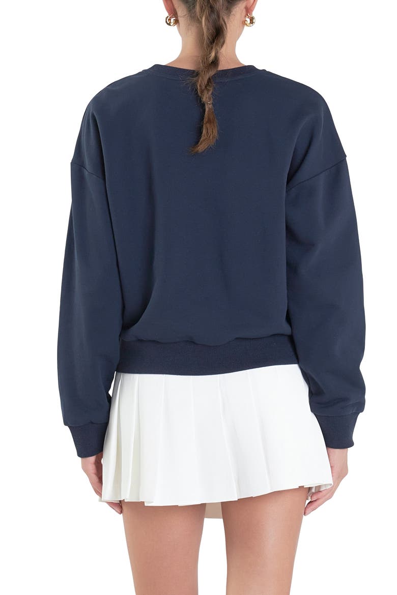 Sports Club Velvet Patch Sweatshirt, Alternate, color, NAVY
