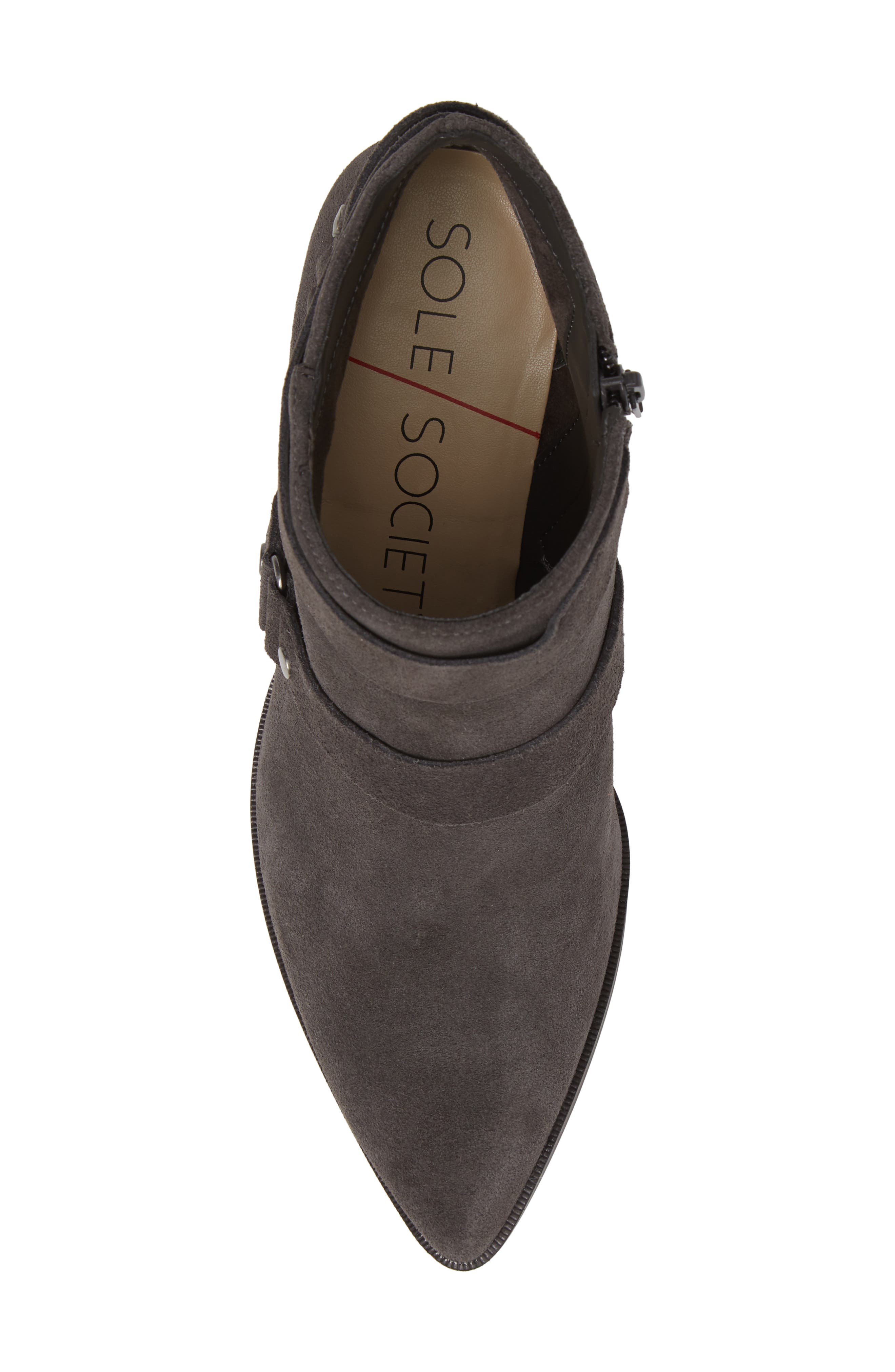Dariela Strappy Bootie, Alternate, color, IRON SUEDE