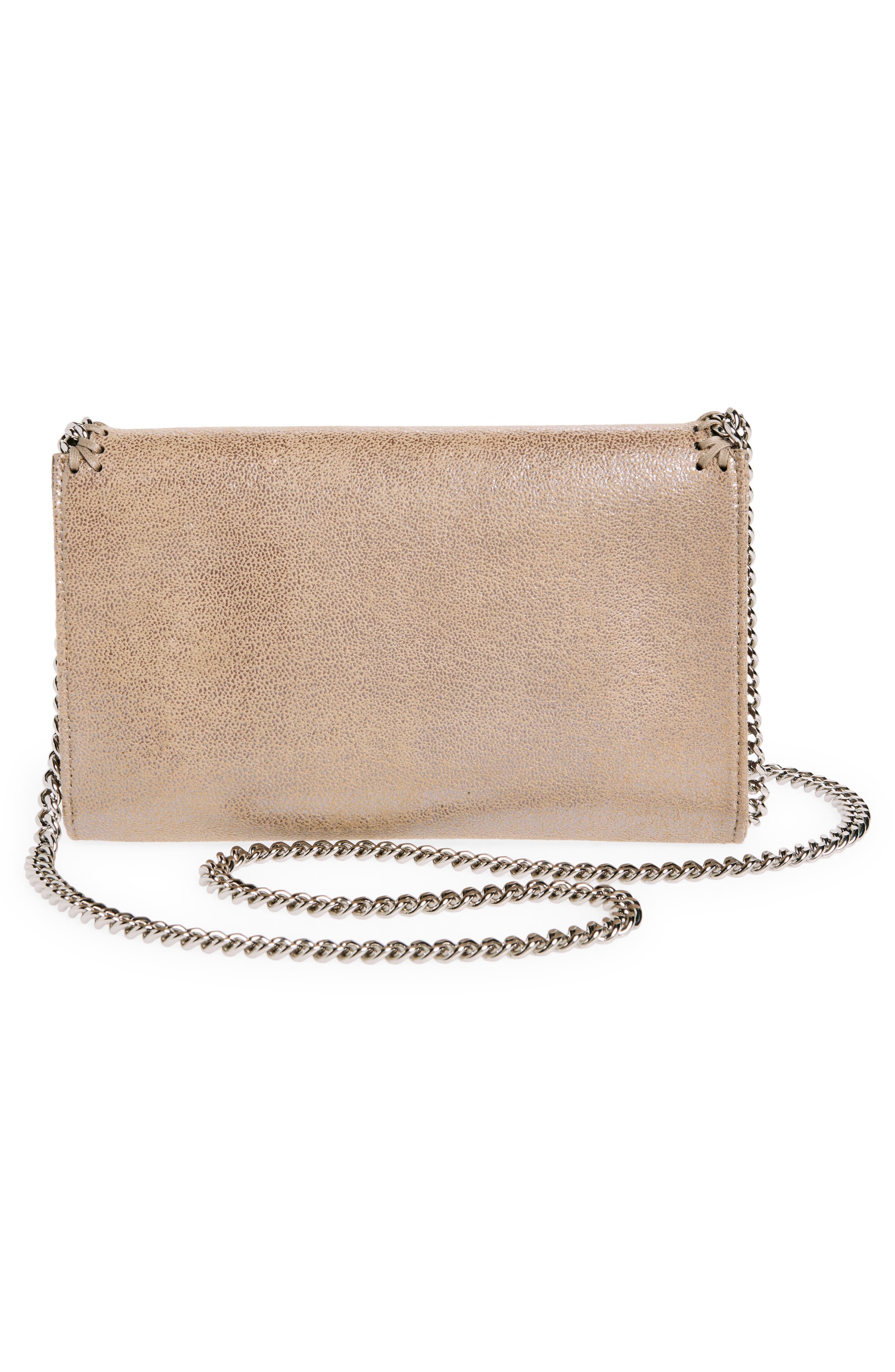 Mini Falabella Metallic Crossbody Bag, Alternate, color, GOLD/ GYPSY RED