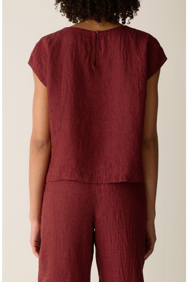 Organic Linen Square Top, Alternate, color, SUN DRIED TOMATO