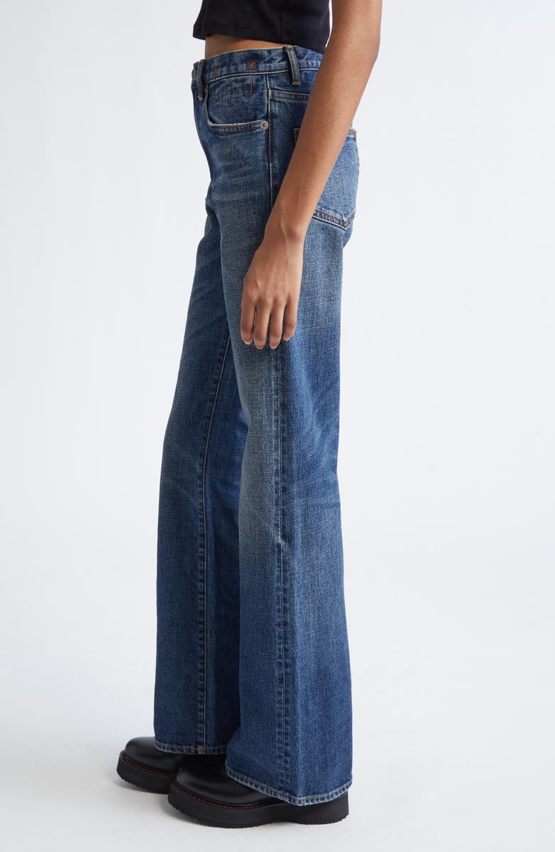 R13 Jane Flare Leg Jeans, Alternate, color, Mire Blue Stretch