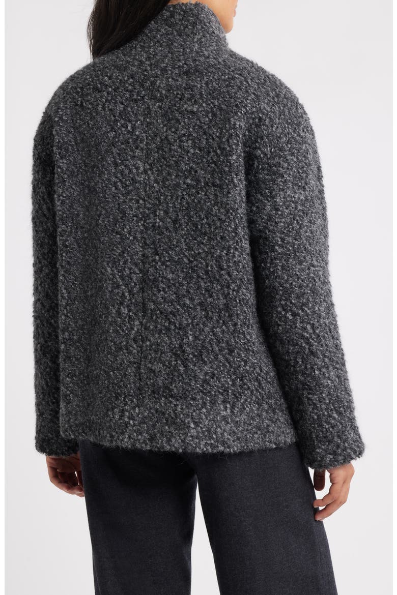 Alpaca & Wool Blend Faux Shearling Short Coat, Alternate, color, CHASH