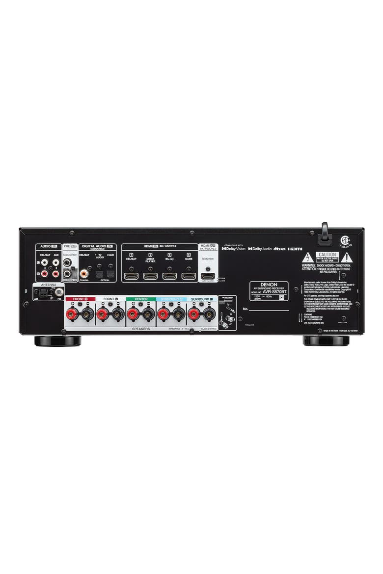 AVR-S570BT 5.2 Channel 8K Home Theater Receiver with Bluetooth and Dolby Audio/DTS, Alternate, color, Black