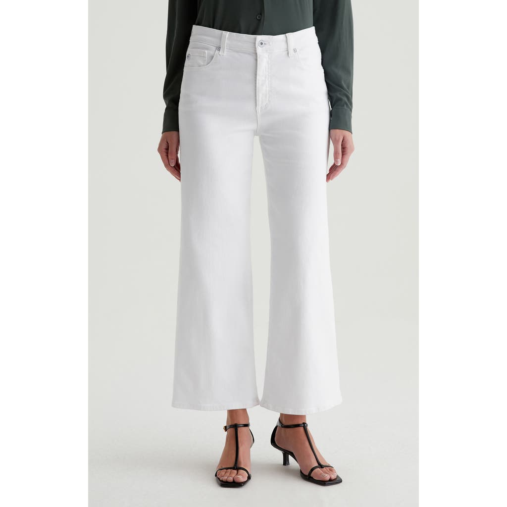 Ag Saige High Waist Ankle Wide Leg Jeans In Gallery White
