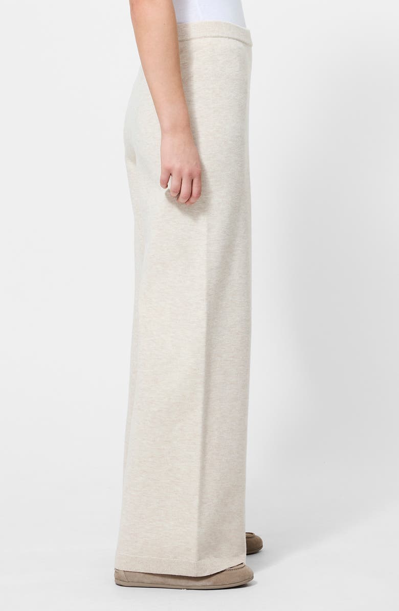 French Connection Marley Knit Wide Leg Pants, Alternate, color, Oatmeal Melange