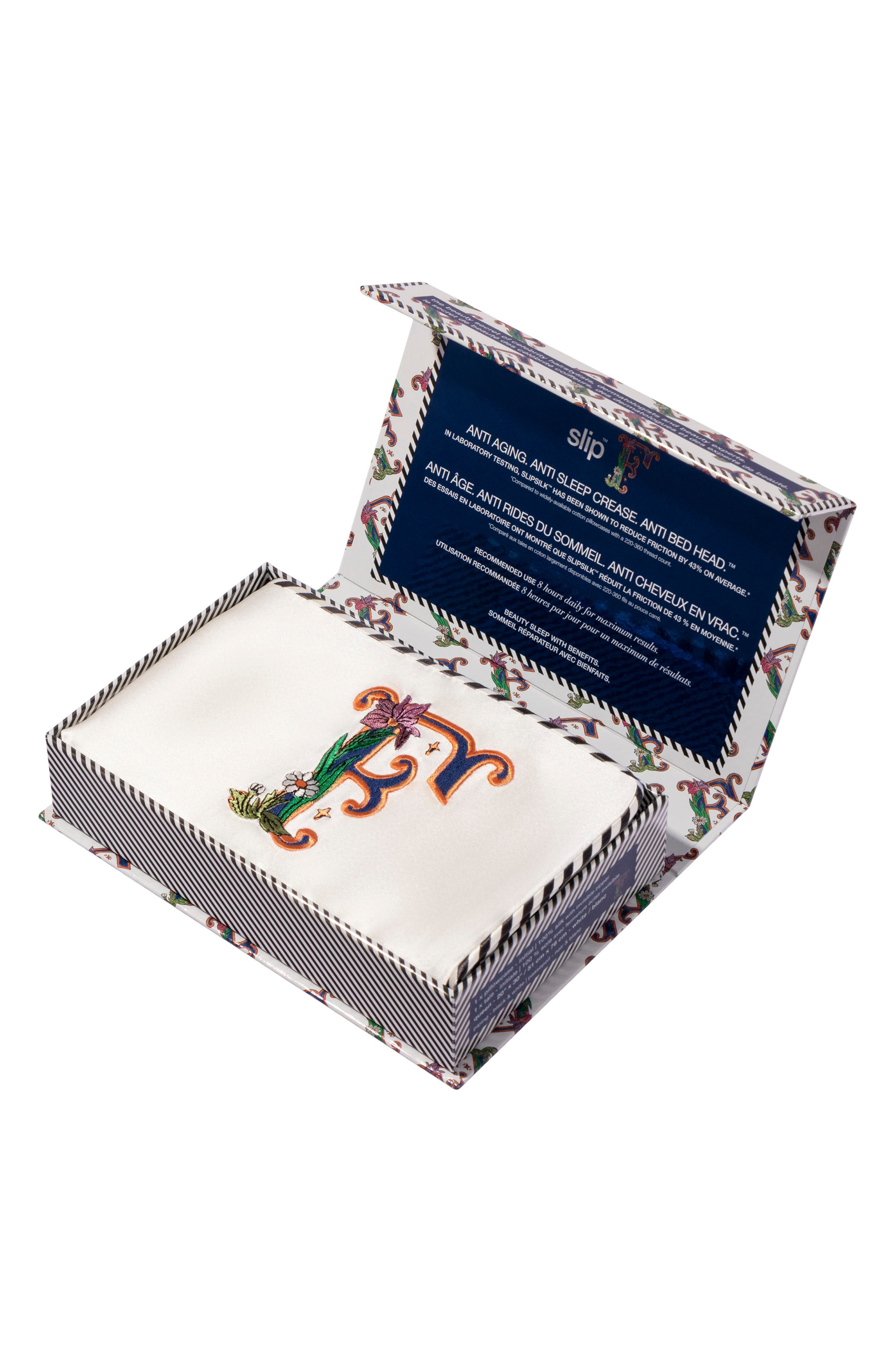 Embroidered Pure Silk Queen Pillowcase - Thumbnail 3